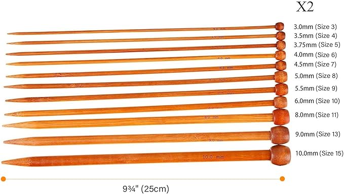 Bamboo Knitting Needles Set Knitting Needle Case Kits for Beginners Wooden Wood