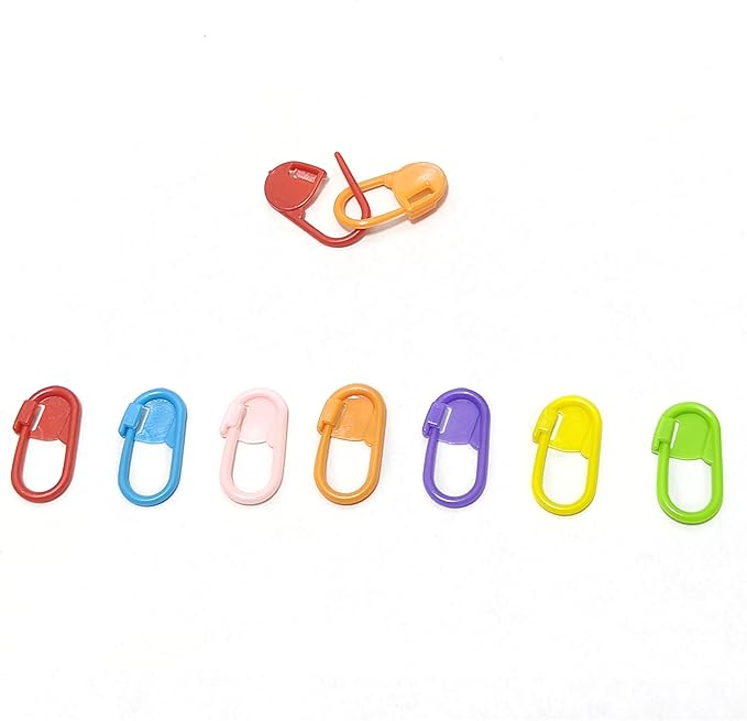 60Pcs Colorful Knitting Markers Crochet Clips Crochet Pins Bulk Stitch Markers Locking Stitch Knitting Place Markers DIY Craft Plastic Safety Pins Weave Stitch Needle Clip Counter（7 Colors (60 Pcs)