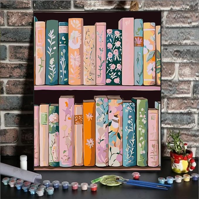 Axquilon Paint by Numbers Kit for Adults Beginner-Book Adult Paint by Number Kits on Canvas, Easy Adults' Paint-by-Number Kits Oil Painting for Gift Home Wall Decor 16x20in