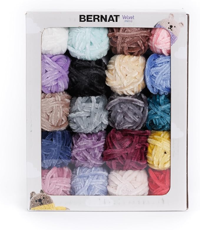 Bernat Velvet Minis Classic Yarn - 1 Pack of 700g/25oz - Polyester - #5 Bulky - 41 Yards - Knitting/Crochet