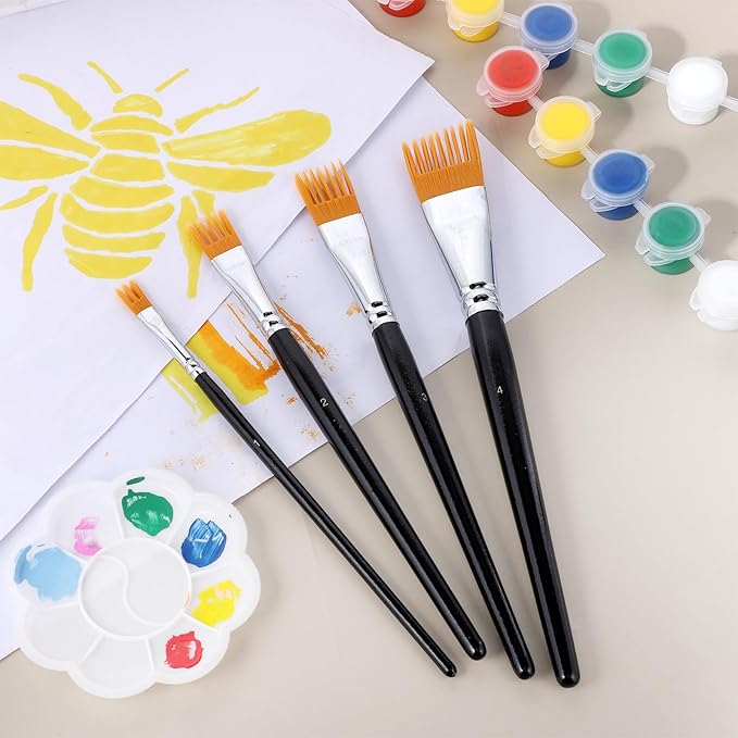 4Pcs Comb Artist Brush Set, Professional Artist Paintbrushes for Acrylic Painting, Paint Brush for Acrylic, Oil and Watercolor