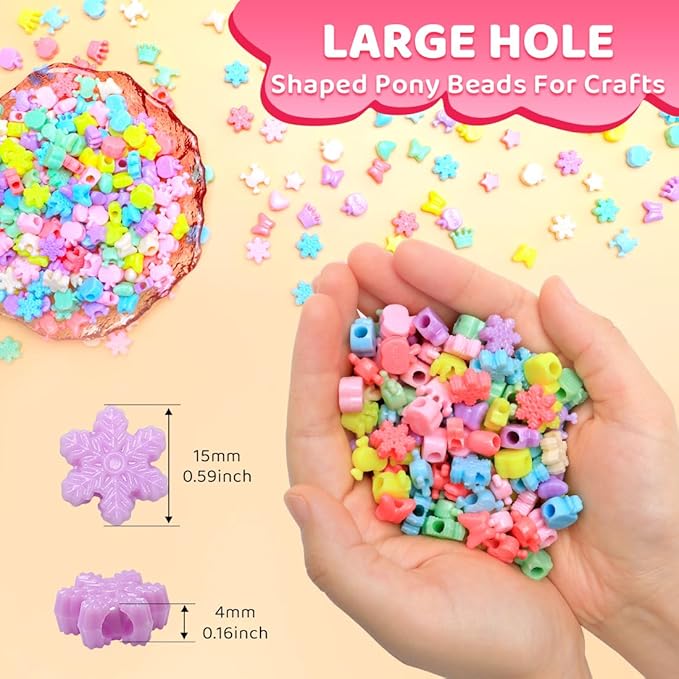 IOOLEEM Shaped Pony Beads,700pcs Beads for Bracelets Making, Friendship Bracelets & Jewelry Making.