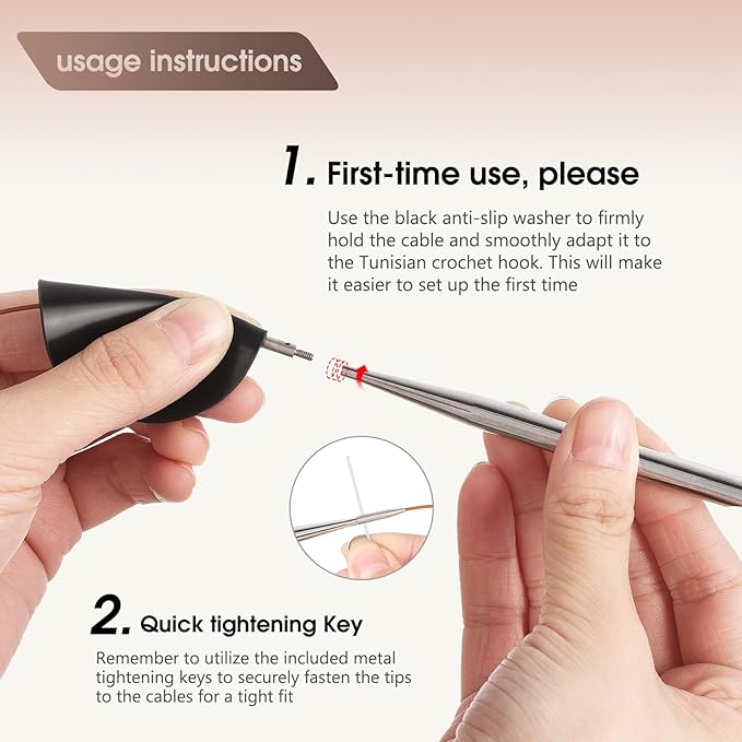 Tunisian Crochet Hooks Set Aluminum Metal Interchangeable Crochet Hook with Cable 3mm-10mm Ergonomic Crochet Hooks for Arthritic Hands 26Pic (Pink)