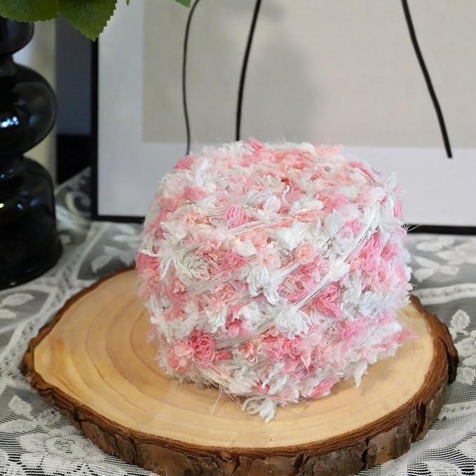 Hand Spun Art Yarn 4 Pack of 50g/Skein with Hand Blended Colorful Handmade for Jewelry Making, Junk Magazines Knitting Crafts Textile Decorative Tassels Card Making