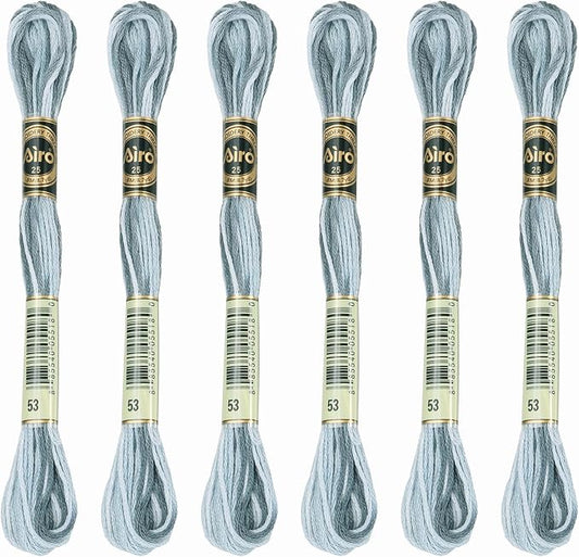 PATIKIL 6 Skeins Embroidery Floss, Polyester Embroidery Threads Bracelets String for Cross-Stitch Hand Embroidery, Gray White