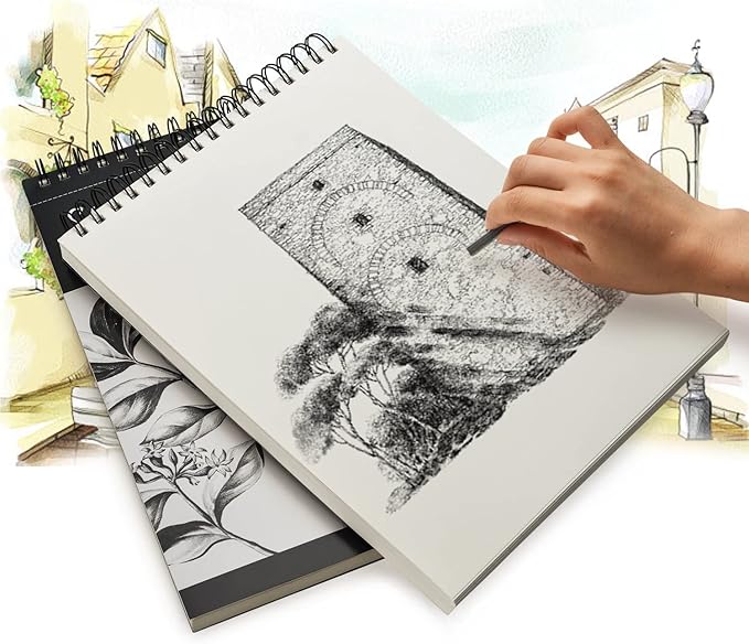 AGPtEK Sketch Book, Art Drawing Pad 9 X 12, 100 Sheets, 60lb/100g, 2 Pack