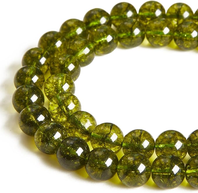 100pcs 10mm peridot beads natural gemstone beads round loose beads for jewelry making