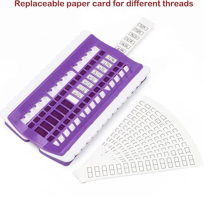 30 Positions Floss Organizer Embroidery Shelf, Luxiv Thread Organizers for Cross Stitch Embroidery Thread Holder with 15 Pcs Replaceable Paper Card Sewing Needle, Embroidery Floss Organizer