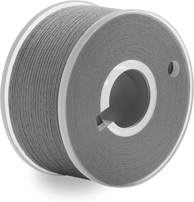 Mandala Crafts 144 Medium Gray SA156 Prewound Bobbins for Singer Sewing Machine -15J SA156 Prefilled Bobbin Thread for Brother Sewing Machine and Embroidery