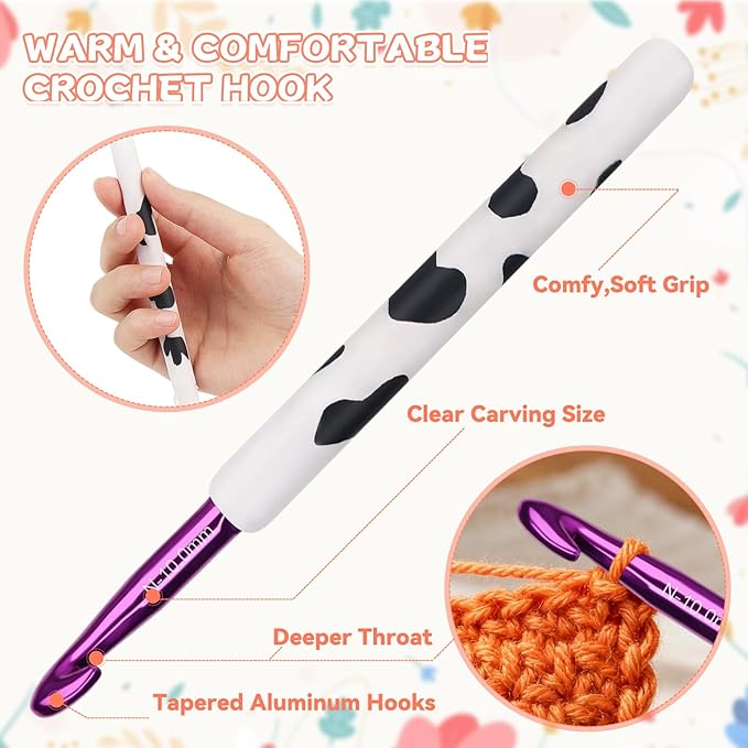 Coopay Crochet Hooks, Crochet Hook with Soft Polymer Clay Handle and Attached Bracelet - Stylish & Practical - 10.0mm (P-16)