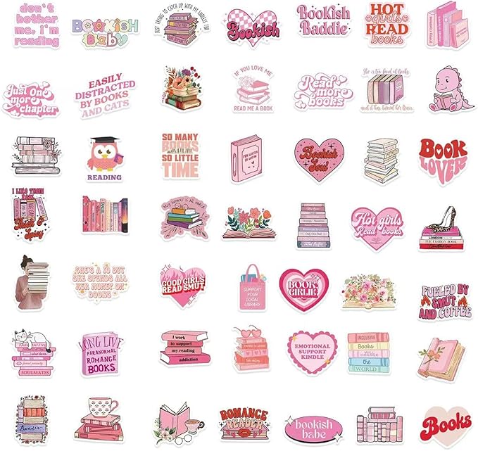 taeekiy 200 pcs reading book stickers bulk,motivational scrapbook book stickers for kindle adult teacher, inspirational journal planner bookish stickers for kindle case water bottles,laptop, phone