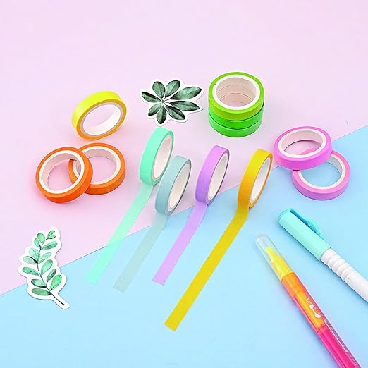 Washi Tape Set, 40 Rolls Thin Colored Masking Tape Set, Colored Duct Tape for Art, Scrapbook Tape, Christmas DIY Crafts, Decorative Craft Tape, Gift Packaging, Art Supplies, Labels