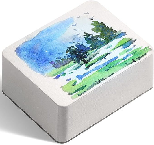 FLUNBRATO Mini Watercolor Sketchbook 80 Sheets, 2.6 x 3.3 Inch, 100% Cotton Mini Travel Watercolor Paper Book, Cold Press 140LB 300GSM, Two-Edge Glue Binding Small Compact Painting Notebook