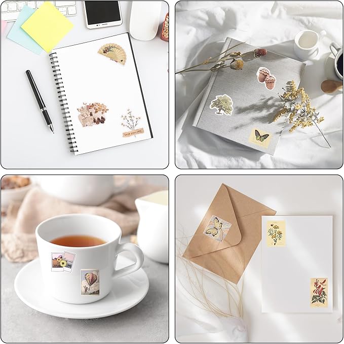 DeaGenlte 200pcs Junk Journal Supplies, Vintage Scrapbook Stickers Journal for Scrapbooking Supplies Kit Relationship Scrapbook Album Kit