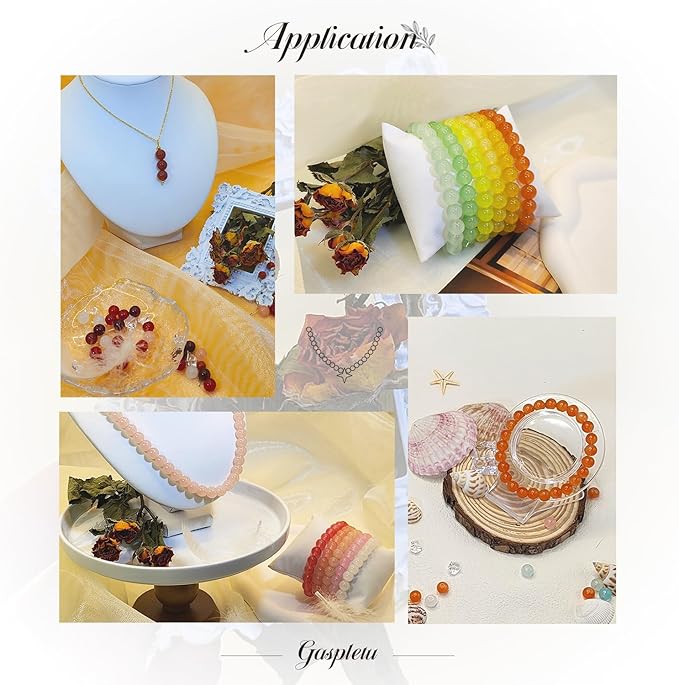 1200PCS 8mm Glass Beads for Jewelry Making, 24 Colors Crystal Beads Bracelets Making Kit, 2 Box Round Beads Suitable for Beginners
