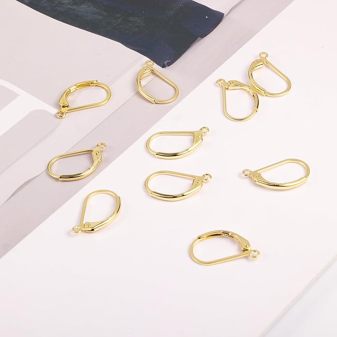 925 sterling silver leverback french hooks - hypoallergenic earring backs with jump rings set - dangle hooks sterling silver findings supplies for jewelry making