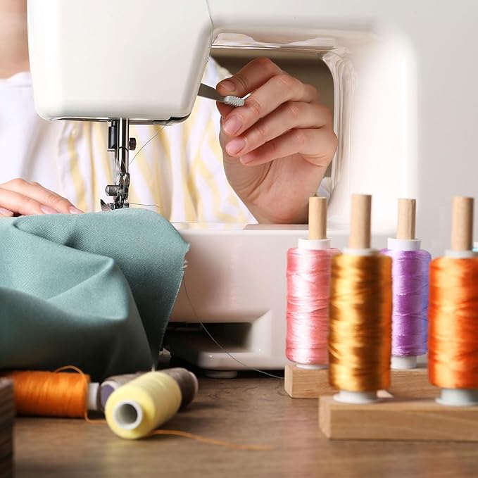 uxcell 40D/2 Sewing Thread 1100 Yards Polyester Household Sewing String Hand Stitching Polyester Cord for Clothing Stitching Shoe Bag Repairing DIY Craft Sky Blue