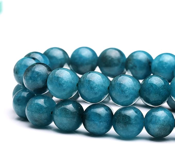 youngbling natural gemstone beads for jewelry making,10mm blue apatite polished round smooth stone,genuine real stone beads for bracelet necklace 15 inch(blue apatite,10mm)