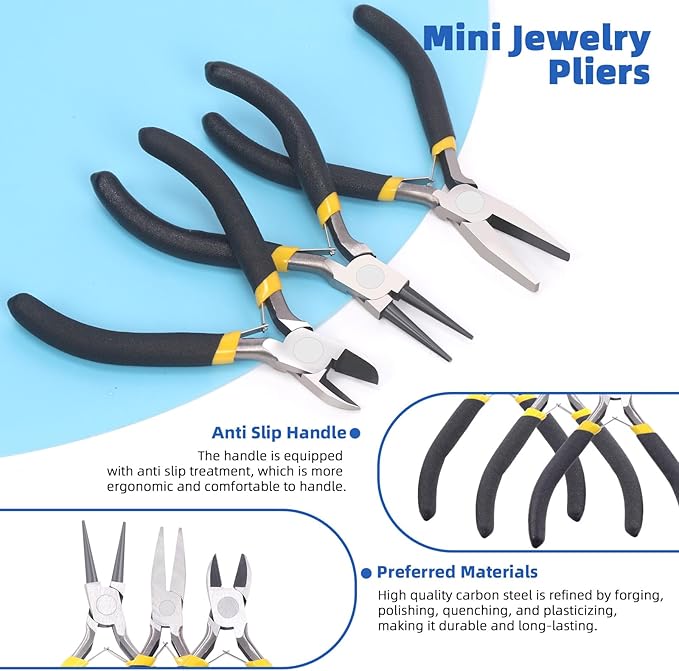 Glarks 1468Pcs Jewelry Making Supplies Kit with Pliers, Findings, Beading String for Repair, Making and Beading