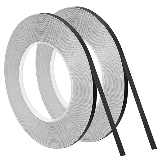 uxcell Metallic Tape, 0.19 in x 164 ft Self Adhesive Metalized Polyester Film Tape Waterproof Shiny Washi Tape for Wall Graphic Arts Gifts Wrapping Crafts Decoration, Gloss Black, 2 Pcs