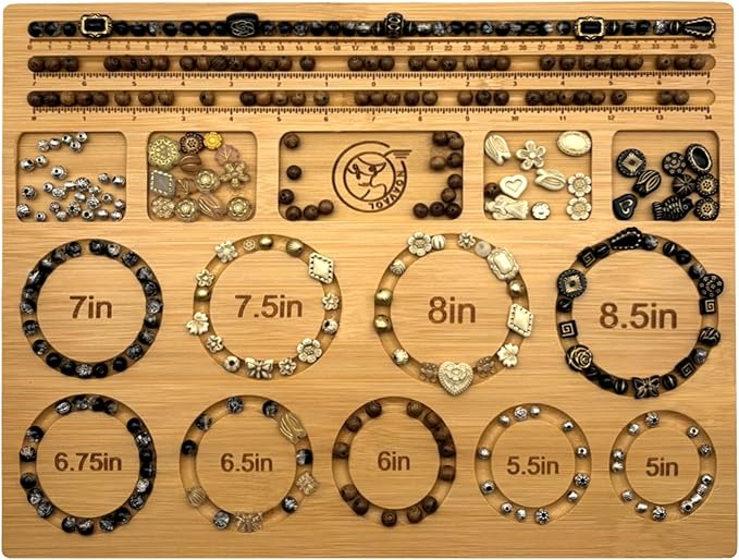 NOAVAOL Bead Boards for Jewelry Making, Combi Bamboo Beading Board for Jewelry Bracelet Making, Beading Trays Design Mats for Necklace, Bracelet, DIY Design Bamboo