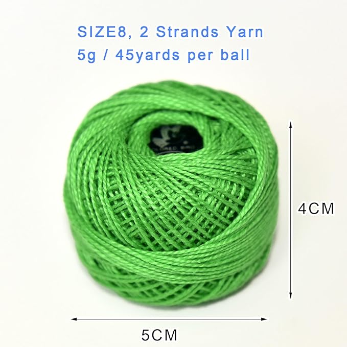 Crochet Thread 10 Balls Cardinal Size 8 for Crochet Hardanger Cross Stitch Needlepoint Hand Embroidery (Dark Mixed Color Series)