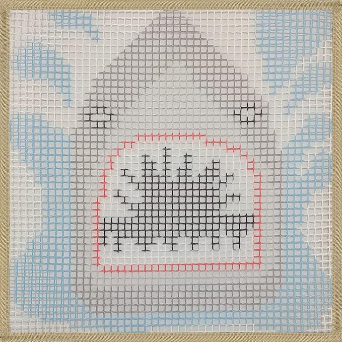 Numptain Latch Hook Kits for Adults,DIY Rug Crafts Shark Pattern Color Printed Canvas,Latch Hook Kits for Beginners Handmade Needlework Crafts Home Decoration,12"x12"