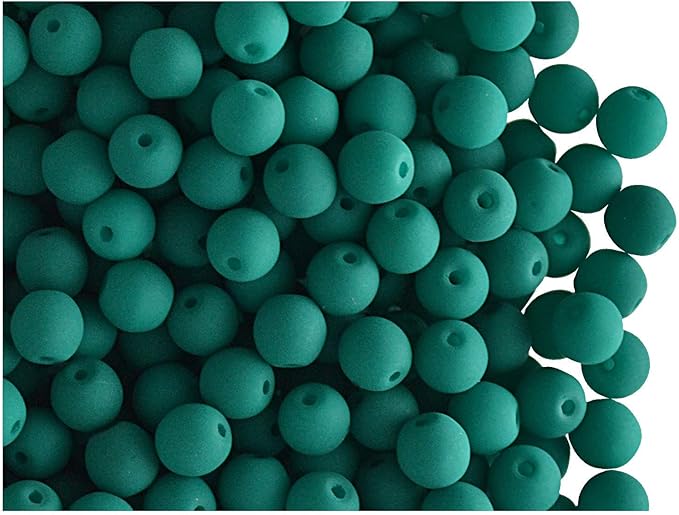 200 pcs Czech Glass Round Pressed Beads Estrela Neon (UV Active), 4 mm, Emerald Green