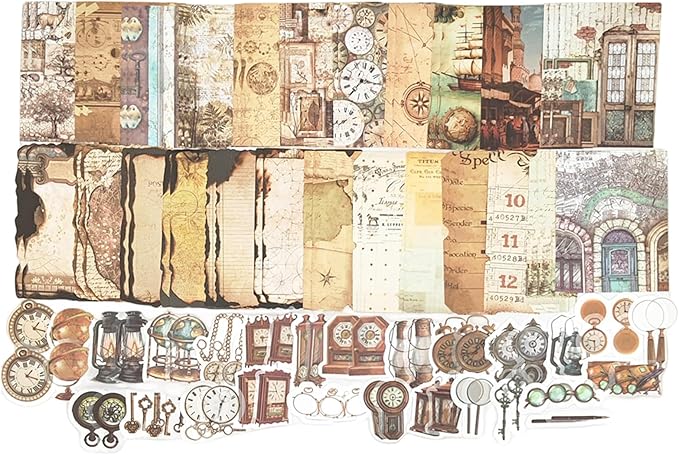 100PCS Vintage Journaling Scrapbooking Supplies Ephemera Pack for Journals Planners Decoupage Paper Scrapbook Stickers Aesthetic Cottagecore Collage Craft Album (Adventure Tours)