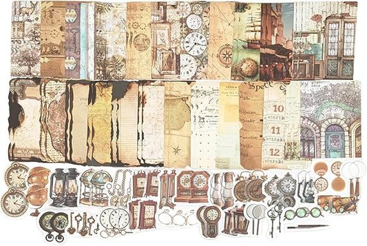 100PCS Vintage Journaling Scrapbooking Supplies Ephemera Pack for Journals Planners Decoupage Paper Scrapbook Stickers Aesthetic Cottagecore Collage Craft Album (Adventure Tours)