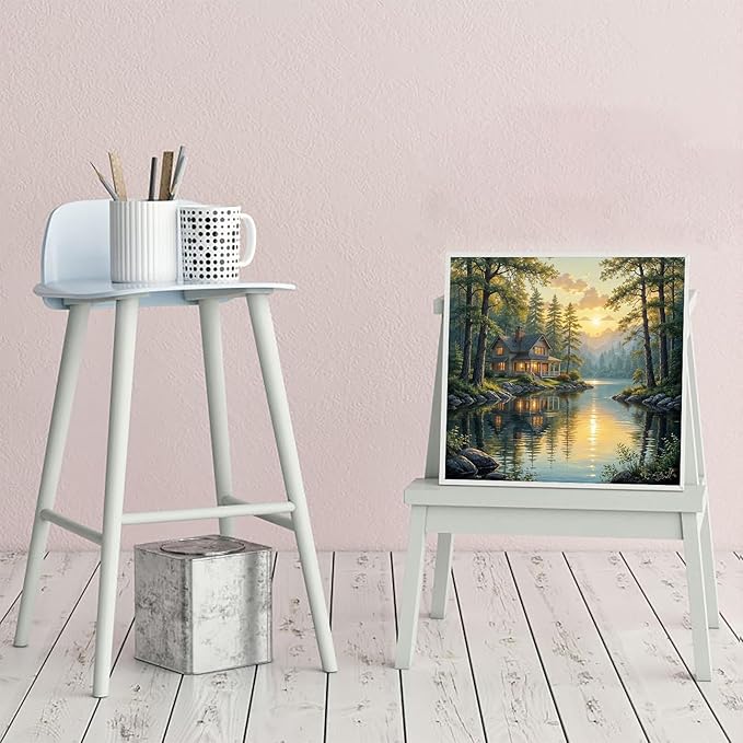 CZYWJMEI 5D Diamond Painting Kits for Adults Beginners,DIY House Landscape Diamond Art,Full Round Drill Diamond Dot Gem Art Kits,Home Wall Decor 13.7x13.7 Inch