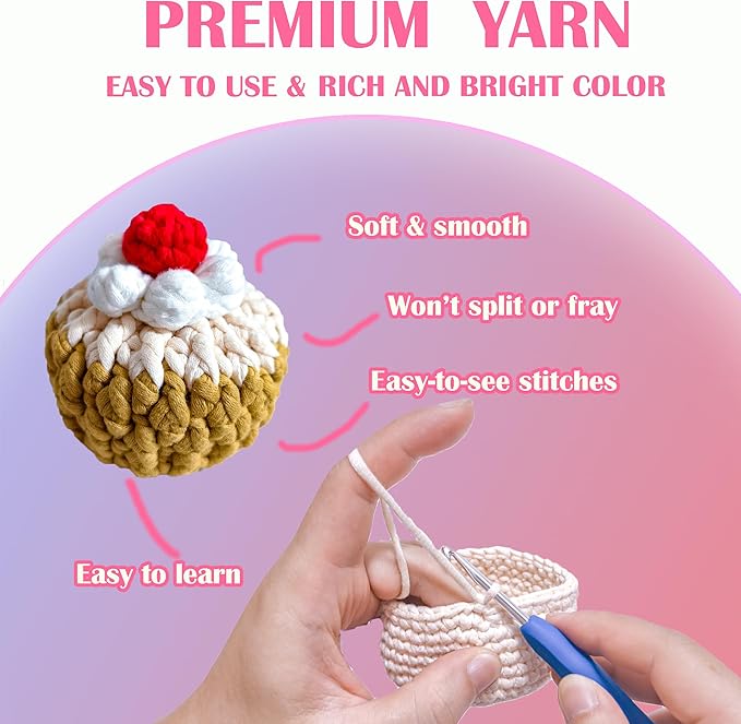 Yarn for Crocheting & Knitting, 100g Cotton Yarn for Beginners with Easy-to-See Stitches,100m (109yds) Worsted Soft Cotton-Nylon Blend Yarn, White