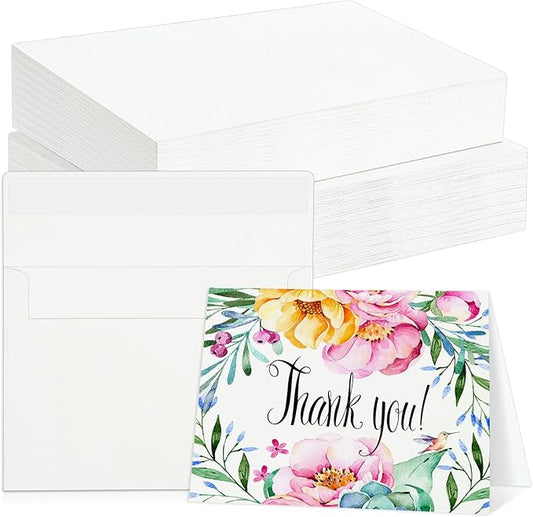 60 Sets Watercolor Cards with Envelopes, 140 lb/300 GSM Watercolor Paper Cards, 5x7 Inch Foldable Blank Watercolor Postcards and Envelopes for Greeting Cards, Wedding Invitations, Thank You Card