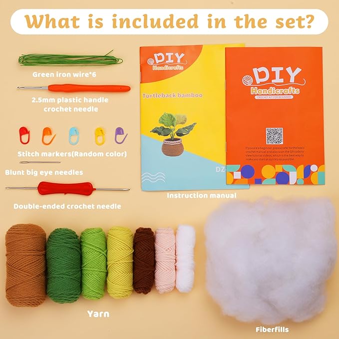 kgxulr Crochet Kit for Beginners,Monstera Leaves Crochet Kit Beginner Crochet Starter Kit for Complete Beginners Adults, Crocheting Knitting Kit with Step-by-Step Video Tutorials(Monstera Leaves)