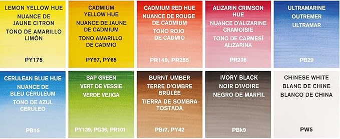 Winsor & Newton Cotman Watercolor Paint Set, 12 Colors Palette Set, 8ml (0.27-oz) Tubes w/ Brush