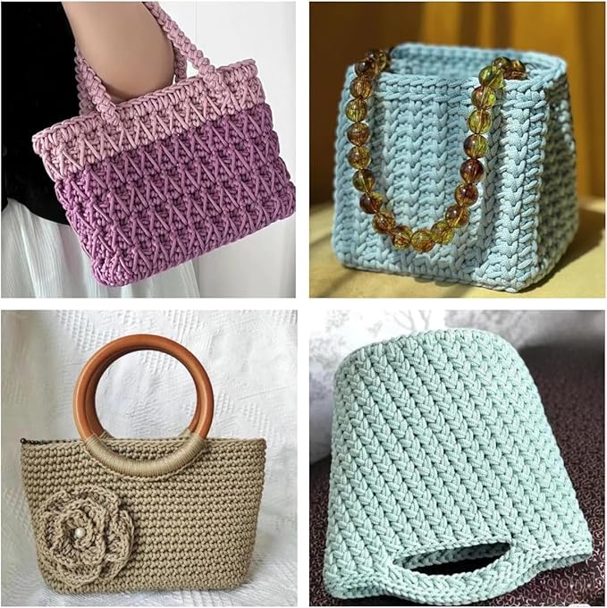 2 Pack 270g Polyester Blanket Yarn t Shirt Yarn Tshirt Yarn for Crochet t-Shirt Yarn Fabric Yarn T-Shirt Crochet Yarn for DIY Knitting Crochet Cloth Blanket Bag Dolls (Coffee) (White)