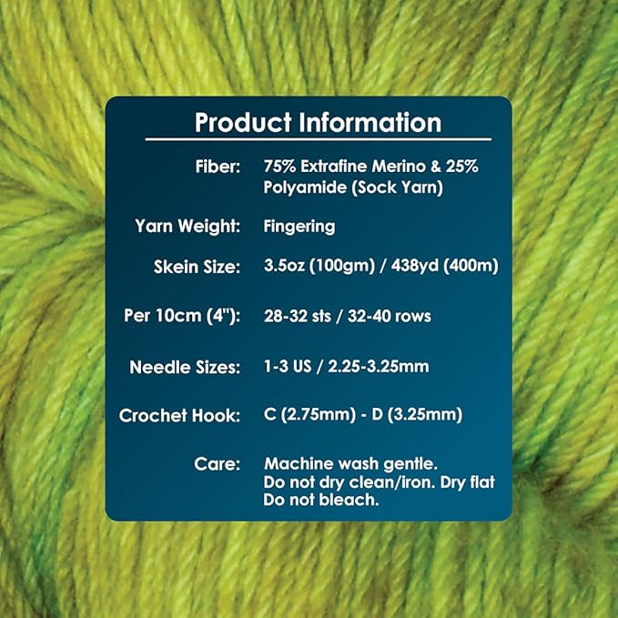 KnitPro Symfonie Fingering Weight Hand Dyed Variegated Yarn Skein | Extra Fine Merino Wool & Polyamide Blend for Knitting & Crocheting, Oeko-TEX Certified 400m, 100g | Terra Macha