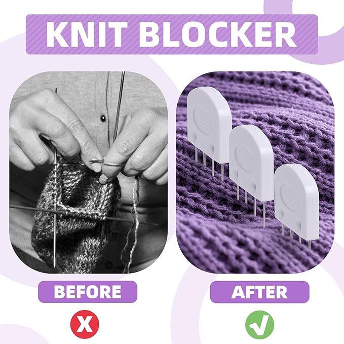 40 Pcs Knit Blockers & Pins Kit, Knit Blocking Combs for Blocking Knitting, Crochet, Sewing Lace or Needlework Projects Tool Device