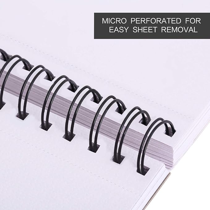Bachmore Drawing Pad 9X12 Inch (110lb/180g), 60 Sheets, Top Spiral Bound Multi-Media for Artist Pro & Amateurs | Acrylic Art, Ink, Paint, Oil Pastels,Watercolor Mixed Media Sketch