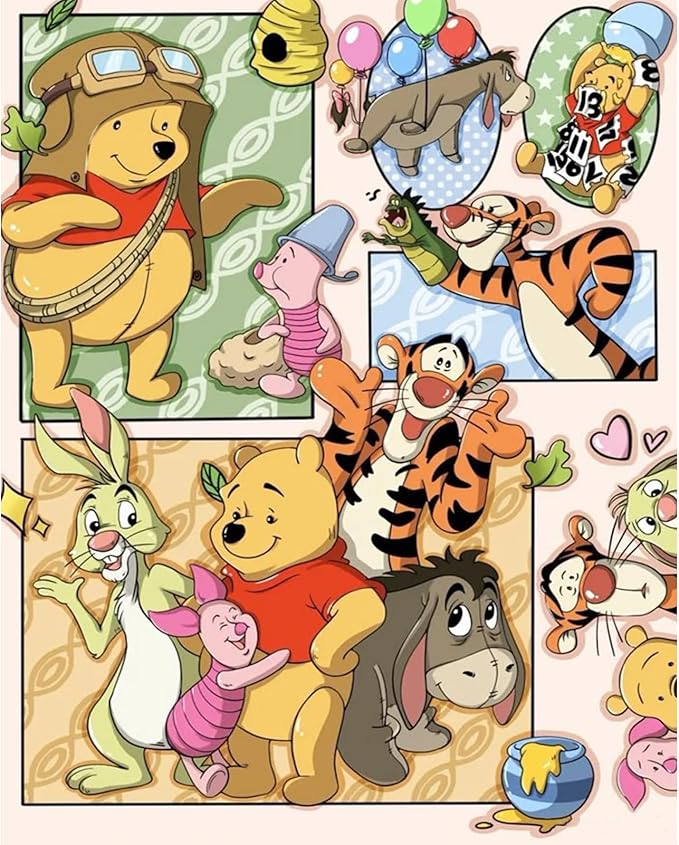 JYLMOOD Paint by Number for Adult Kits, DIY Cartoon Acrylic Oil Painting Kits for Adults Kids Beginners for Home Wall Decor Gifts 16x20 Inch (No Frame)