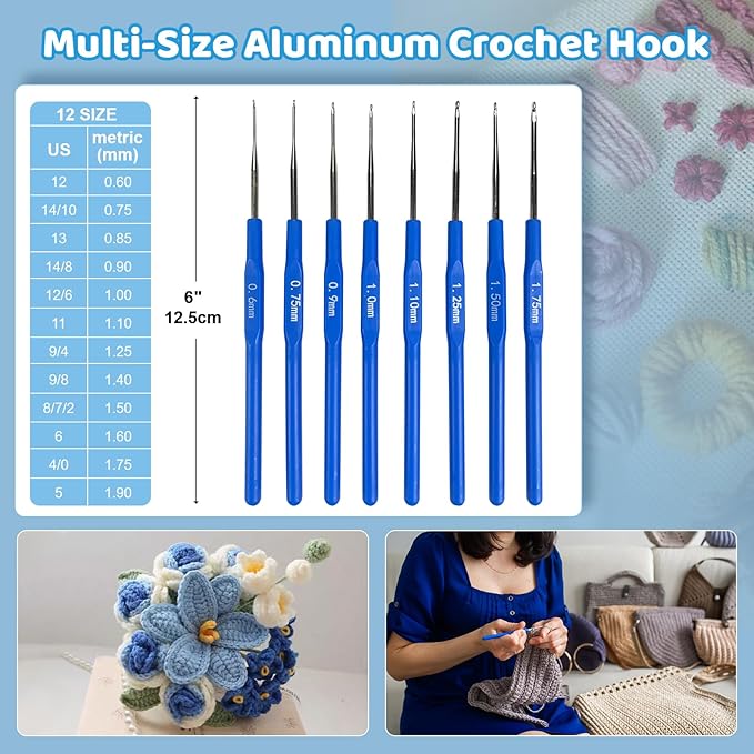 HYHJMISTY Crochet Kit for Beginners Adults, 167 PCS Knitting Kit with Ergonomic Hooks, Portable Crochet Kits Include 10 Color Yarn, Crocheting, Accessories and Bag