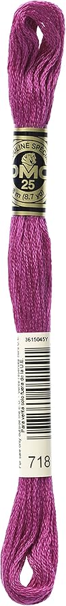 DMC 117-718 Six Strand Embroidery Cotton Floss, Plum, 8.7-Yard