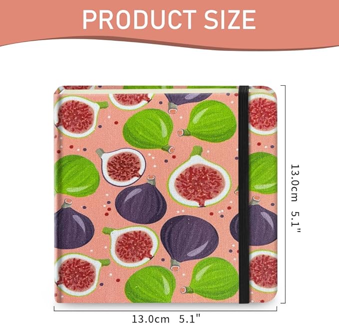 Mifuner Small Square 5x5 80gsm Mini Notebooks Blank Pages Sketchbooks Travel Journal Pocket Hardcover Paint Writing Notebook Blank Diary Memo Planner Sketchbook Fabric Cover, Fig