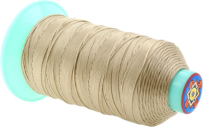 Mandala Crafts Size 346 210D T350 Bonded Nylon Thread - Cream 415 YDs Tex 350 Heavy Duty Sewing Threads for Leather, Jeans, Weaving, Outdoor Marine Upholstery