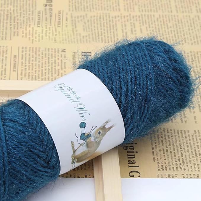 JAMIT Yarn for Crocheting, Soft Crochet Yarn Knitting Yarn for Hand Knitting & Knitting machine, Fluff Elastic Velvet Yarn for Crochet & Knitting & Craft Projects, 4 Skeins, 75g/Skein (Peacock Blue)