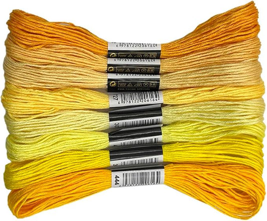 1 Pieces Cross StitchEmbroidery Floss,100% Eco-Cotton Cotton Premium Skeins, Ideal for Arts & Crafts (Yellow Series 67978)