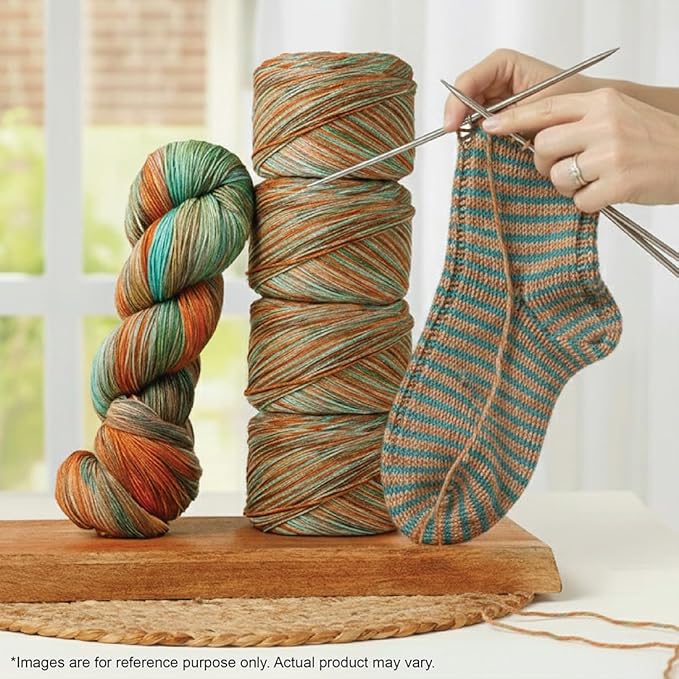 KnitPro Symfonie Fingering Weight Hand Dyed Variegated Yarn Skein | Extra Fine Merino Wool & Polyamide Blend for Knitting & Crocheting, Oeko-TEX Certified 400m, 100g | Terra Lagoon Dream