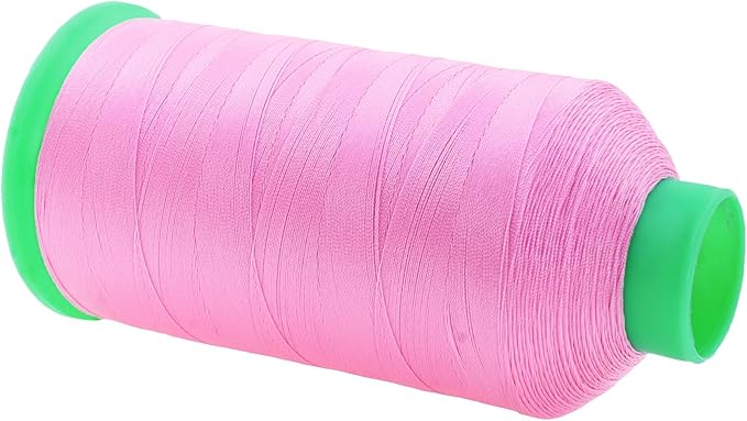 Mandala Crafts Size 138 420D T135 Bonded Nylon Thread - Pink 1250 YDs Tex 135 Heavy Duty Sewing Threads for Leather, Jeans, Weaving, Outdoor Marine Upholstery