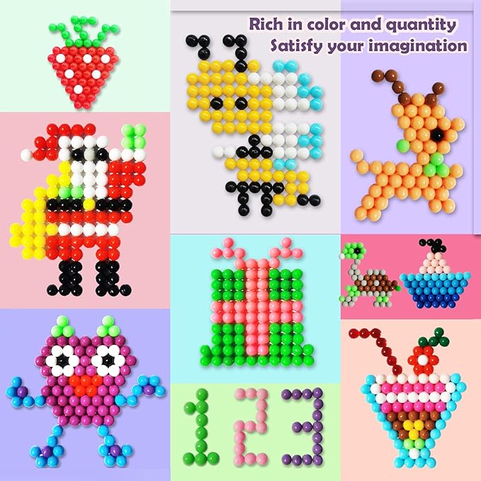 kacaga 8500 beads non-iron magic fuse beads kit 5mm 36 colors no heat bead creative refill set diy toys for kids