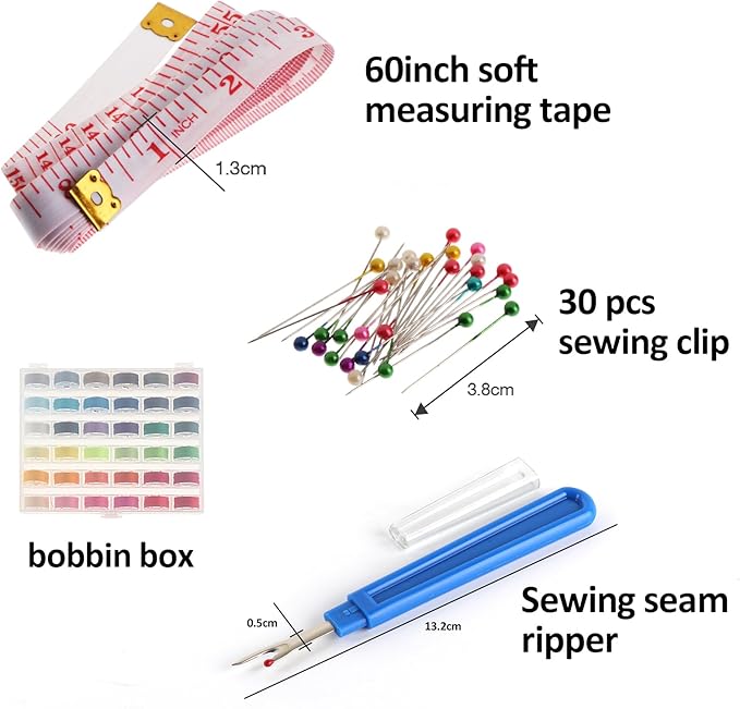 36 Colors Bobbin Thread Set with Case - Prewound Class15 Bobbin for Singer/Brother/Janome/Embroidery Machines